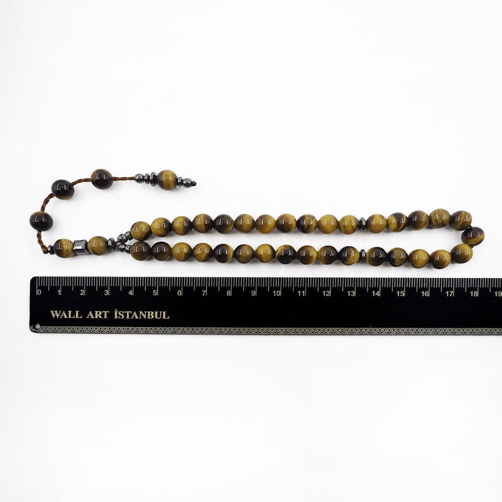 Natural Tiger’s Eye Round-Cut Tasbeeh - WATD802