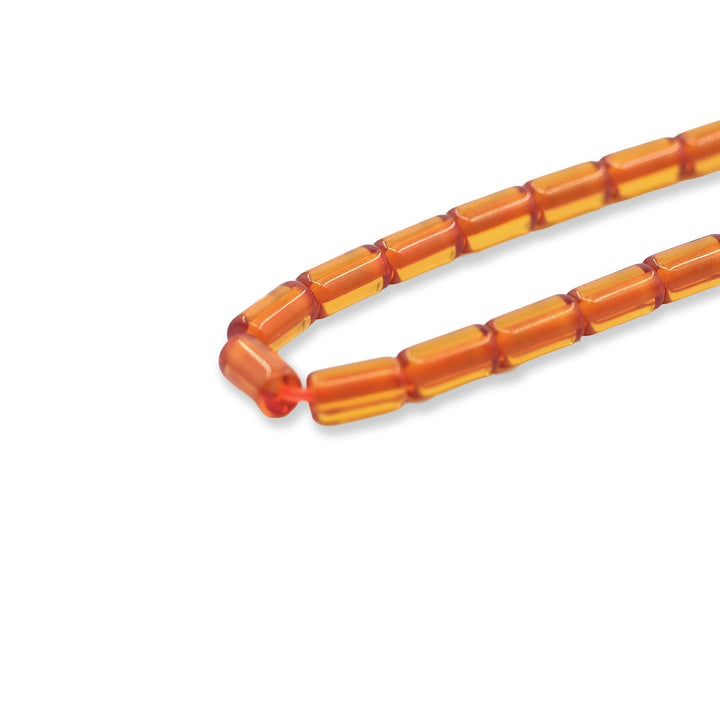 Masterfully Crafted Faceted-Cut Fire Amber Tasbeeh with System-Cut Tassel - WATD809