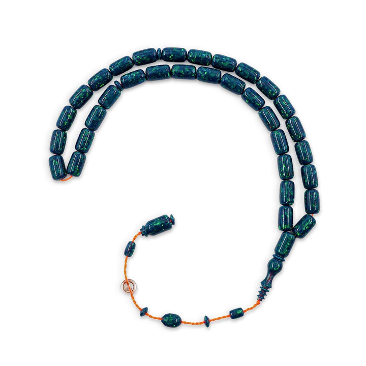 Masterfully Crafted Glittered Opal Capsule-Cut Tasbeeh - WATD815
