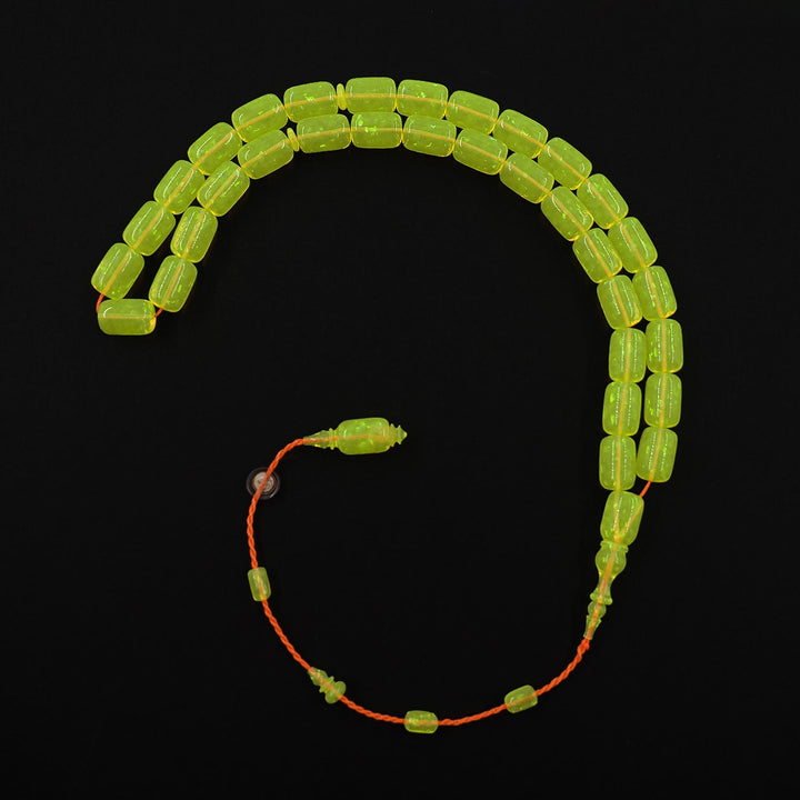 Masterfully Crafted Glittered Opal Capsule-Cut Tasbeeh - WATD816