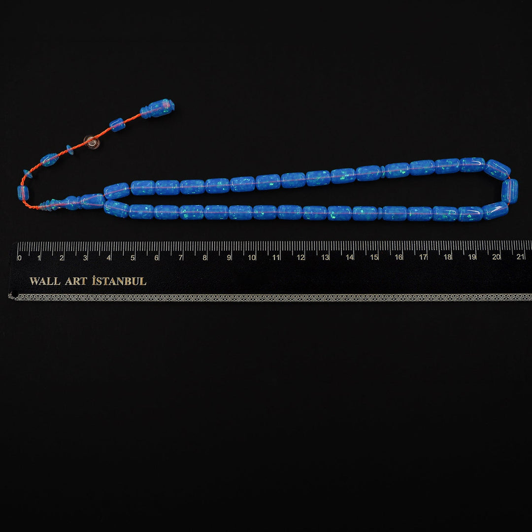 Masterfully Crafted Glittered Opal Capsule-Cut Tasbeeh - WATD819