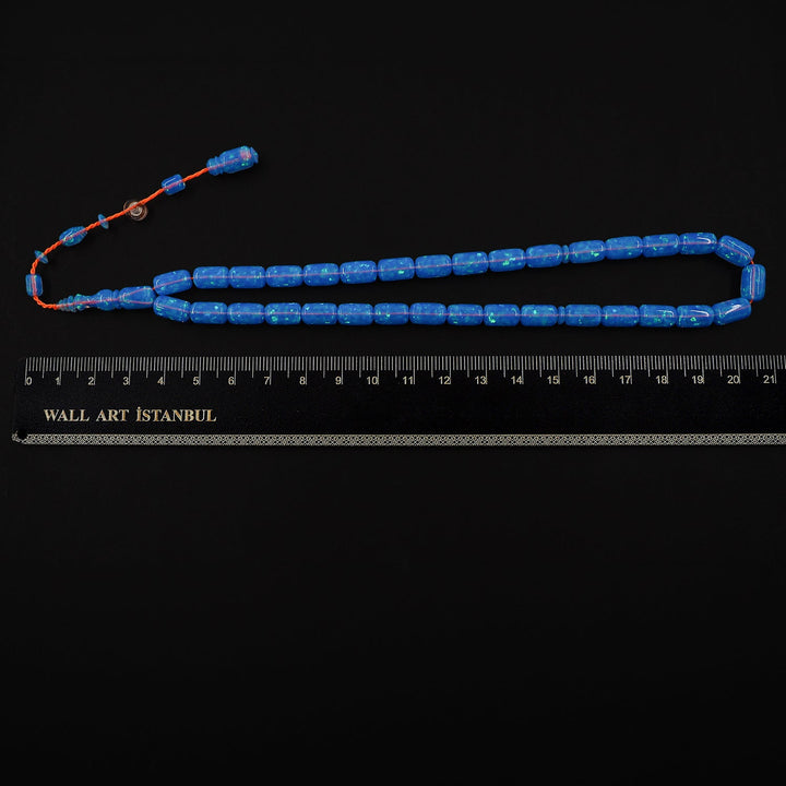 Masterfully Crafted Glittered Opal Capsule-Cut Tasbeeh - WATD819