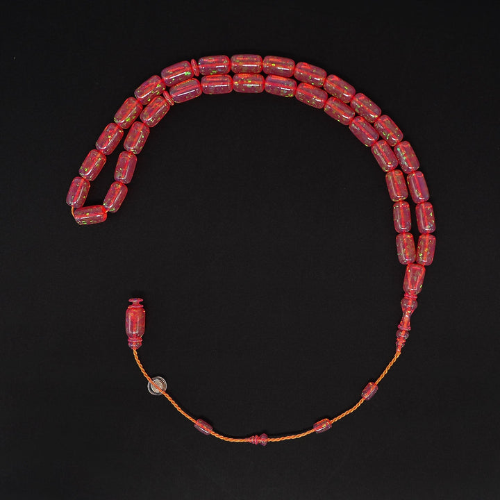 Masterfully Crafted Glittered Opal Capsule-Cut Tasbeeh - WATD820