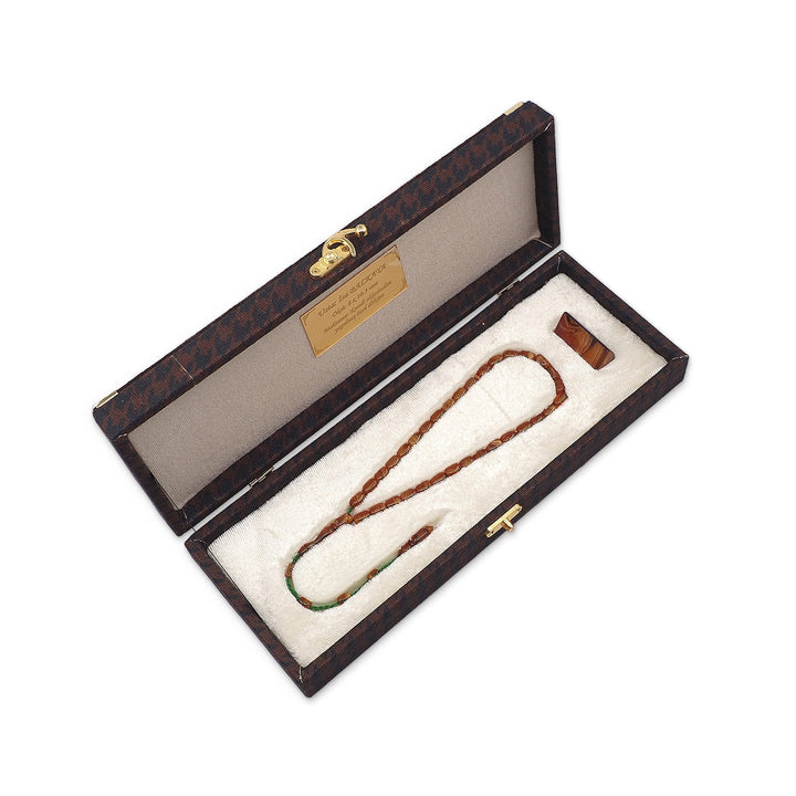 Masterfully Crafted Pressed Amber Tasbeeh with Special Box - WATD822