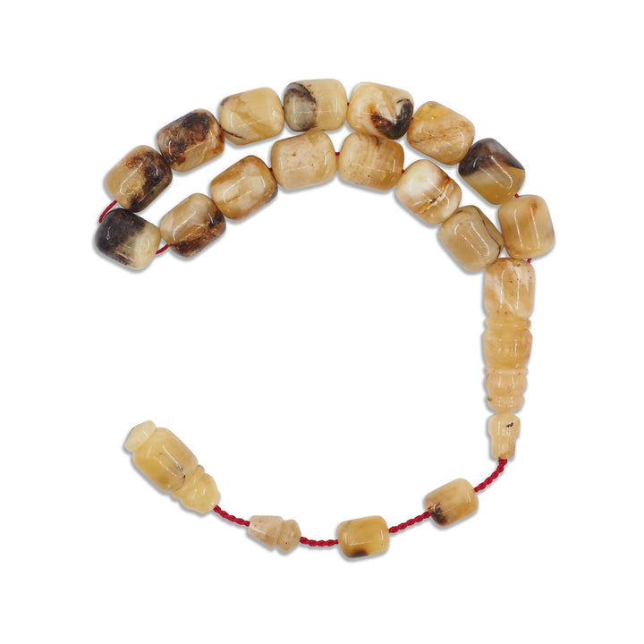 Oversized Capsule-Cut Natural Amber Tasbeeh (Medium Size) - WATD831