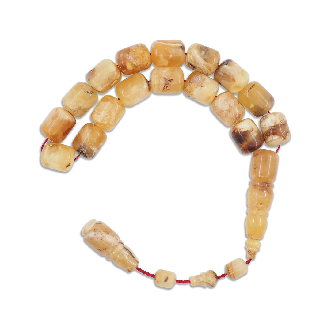 Oversized Capsule-Cut Natural Amber Tasbeeh (Large Size) - WATD832