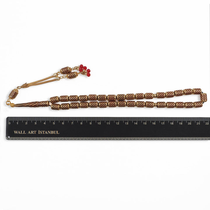 Brass Cage-Enamel Tasbeeh with Silver Tassel - WATD889