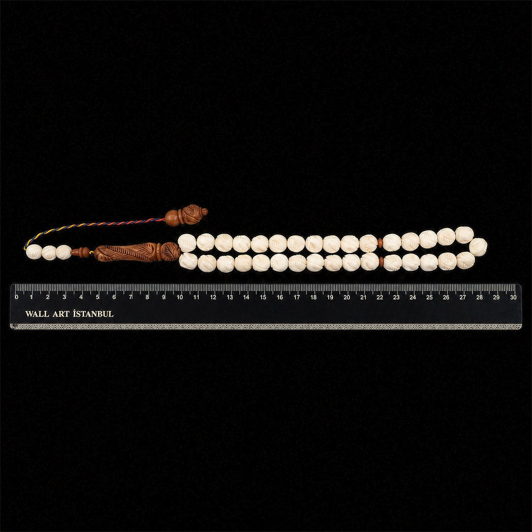 Master-Crafted Carved Bone Tasbeeh - WATD916