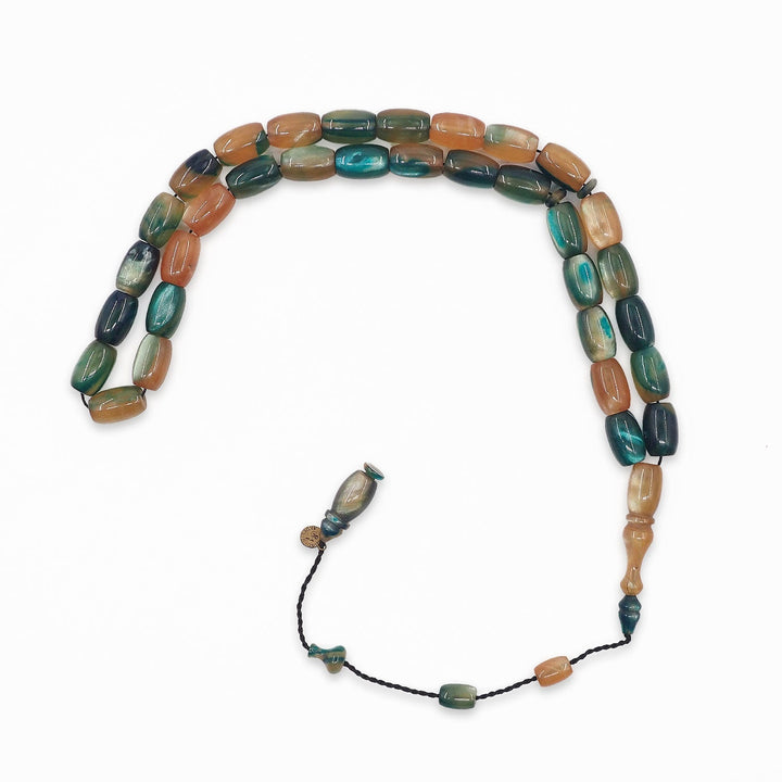 Glittered Pressed Amber Tasbeeh with System Tassel - WATD920