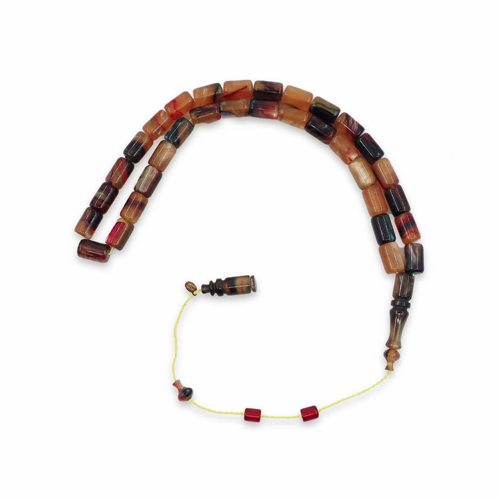 Glittered Pressed Amber Tasbeeh with System Tassel - WATD924