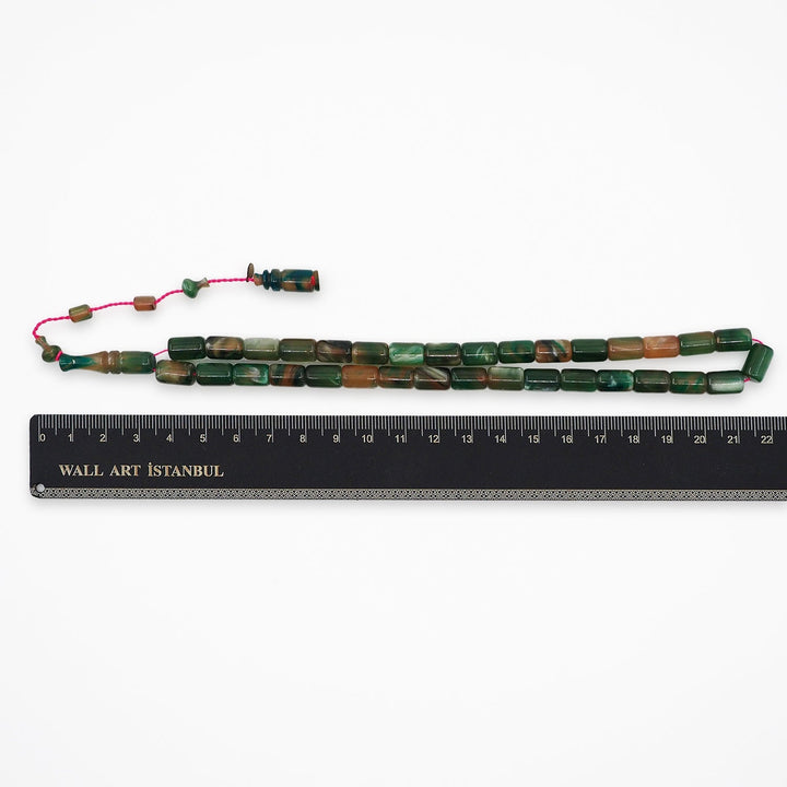 Glittered Pressed Amber Tasbeeh with System Tassel - WATD925