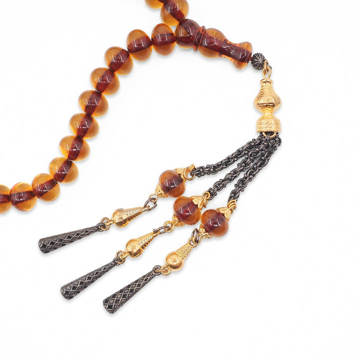 Fire Amber Tasbeeh with Special Metal Tassel - WATD930