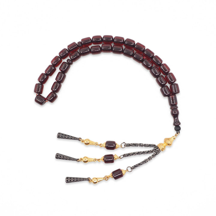 Fire Amber Tasbeeh with Special Metal Tassel - WATD931