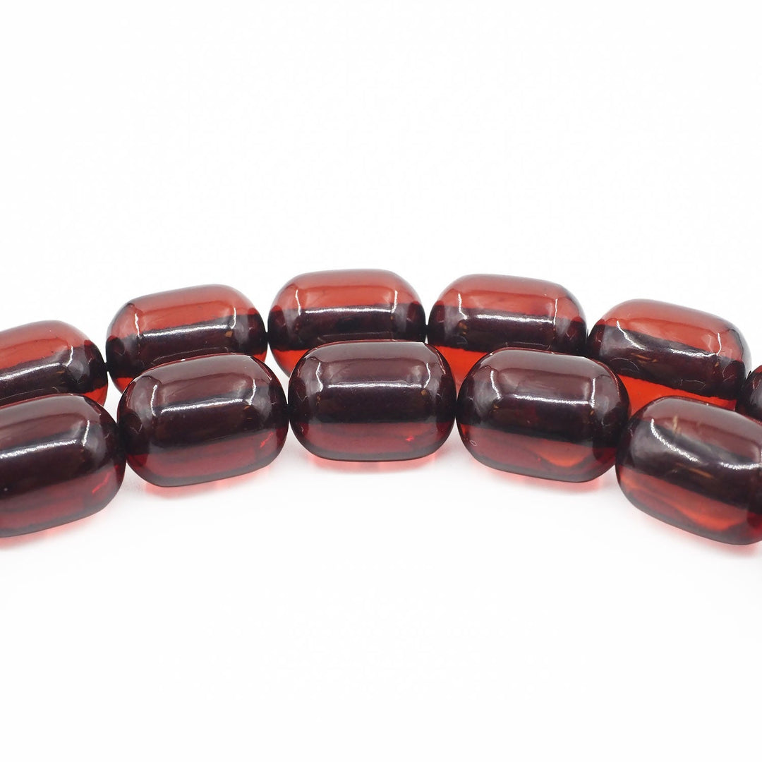 Ottoman-Style Capsule-Cut Fire Amber Tasbeeh with Engraved Imame &amp; Special Tassel - WATD935