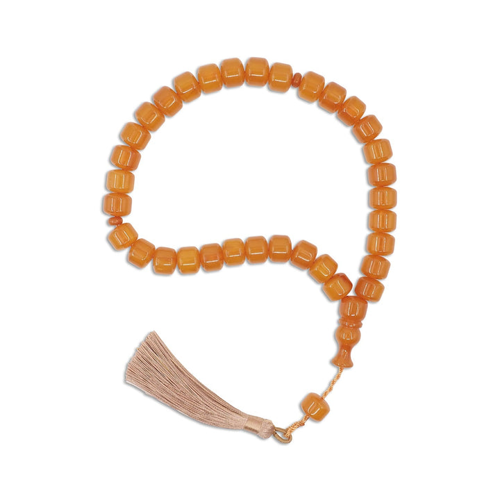 Ottoman-Style Rod Fire Amber Tasbeeh - WATD942