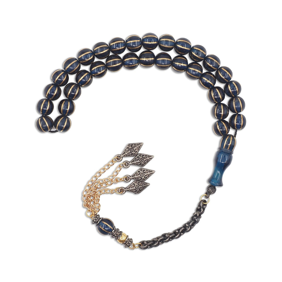 Fire Amber Tasbeeh with Split Round-Cut Beads &amp; Tassel - WATD944