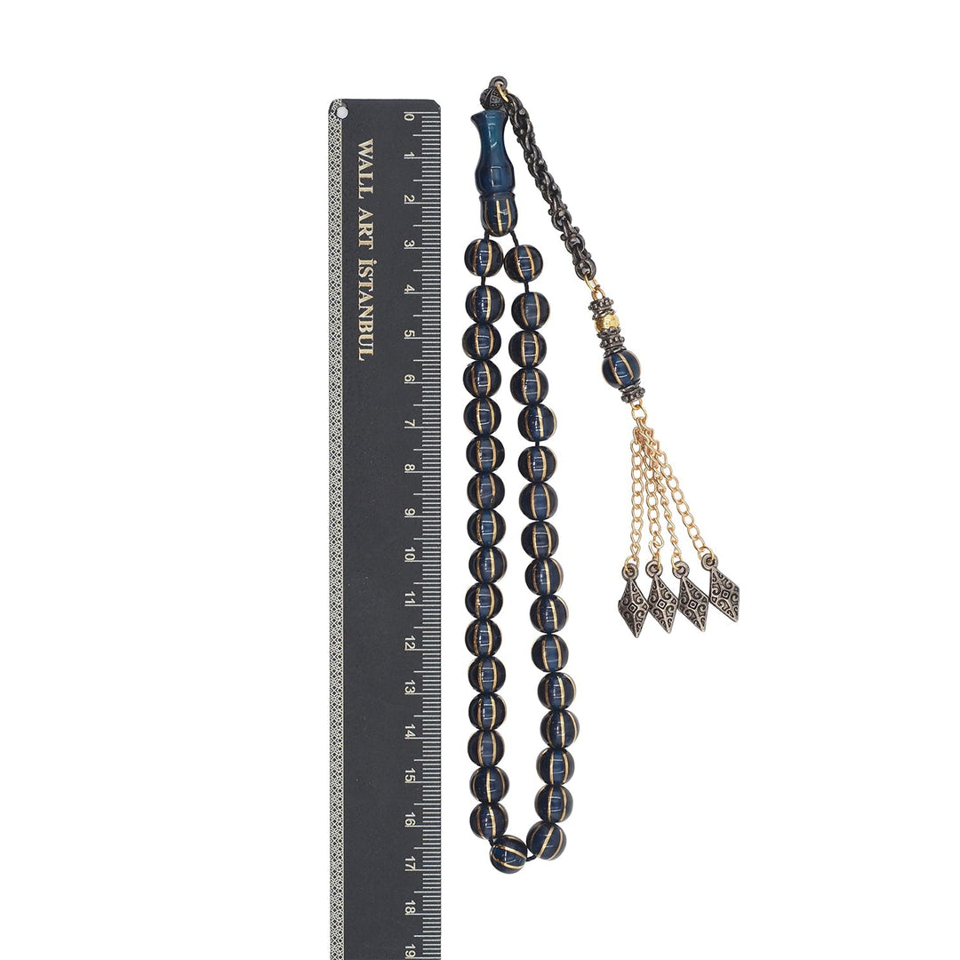 Fire Amber Tasbeeh with Split Round-Cut Beads &amp; Tassel - WATD944
