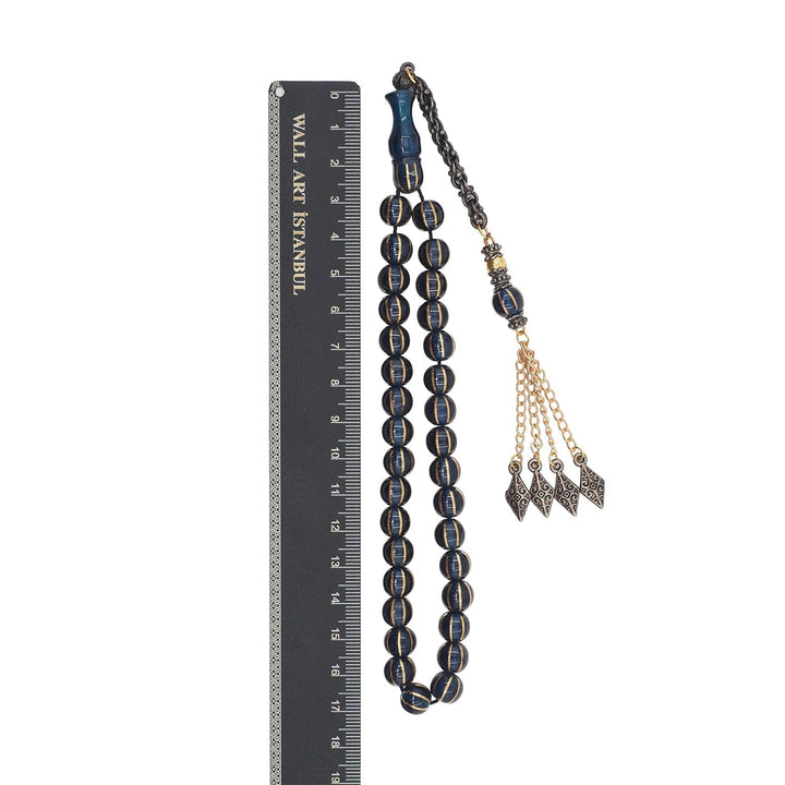 Fire Amber Tasbeeh with Split Round-Cut Beads &amp; Tassel - WATD944
