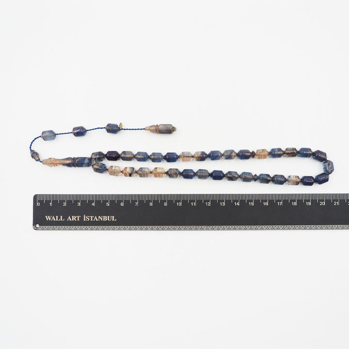 Fire Amber Tasbeeh with Pointed Capsule-Cut Beads - WATD952