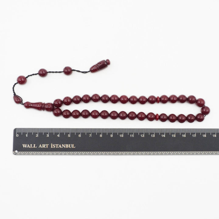 System Tassel Glittered Pressed Amber Tasbeeh - WATD953