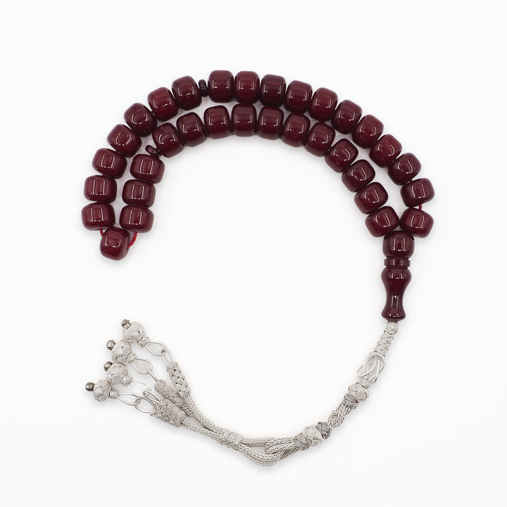 Wind Rose Pressed Amber Tasbeeh with Kazaz Tassel - WATD970