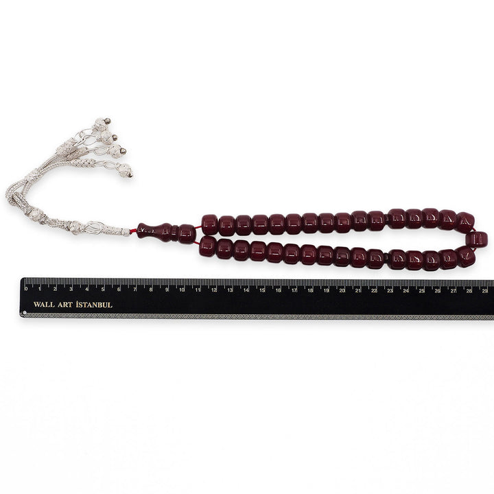 Wind Rose Pressed Amber Tasbeeh with Kazaz Tassel - WATD970