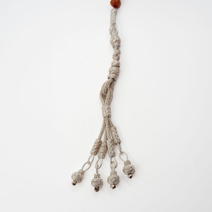 Wind Rose Pressed Amber Tasbeeh with Kazaz Tassel - WATD971