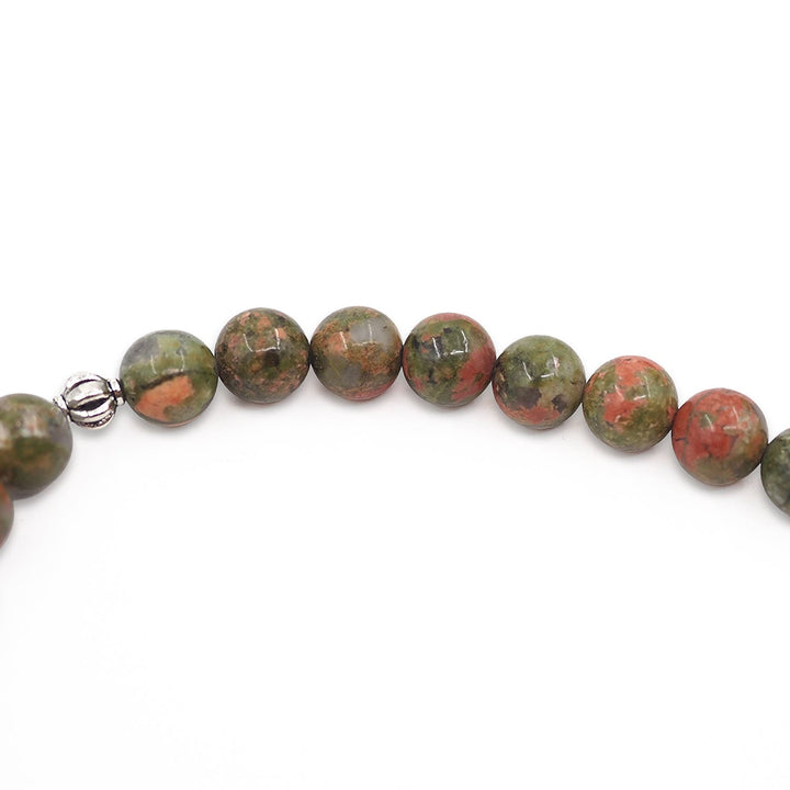 Natural Unakite Stone Sphere-Cut Tasbeeh - WATD999