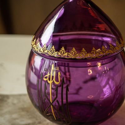 Binnur Decorative Purple Glass Bowl - WAMC006