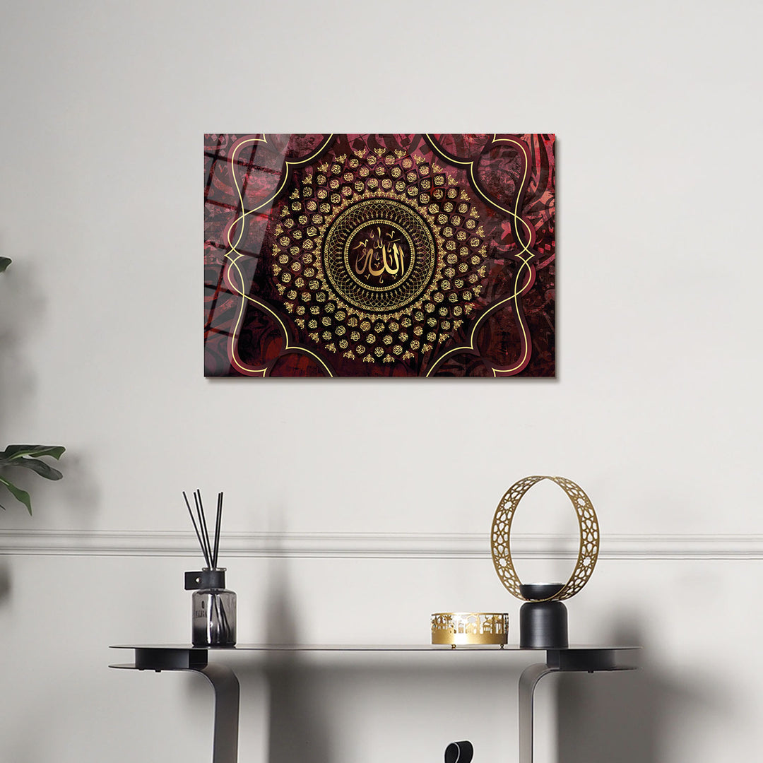 99 Names of Allah Glass Islamic Wall Art - WTC035