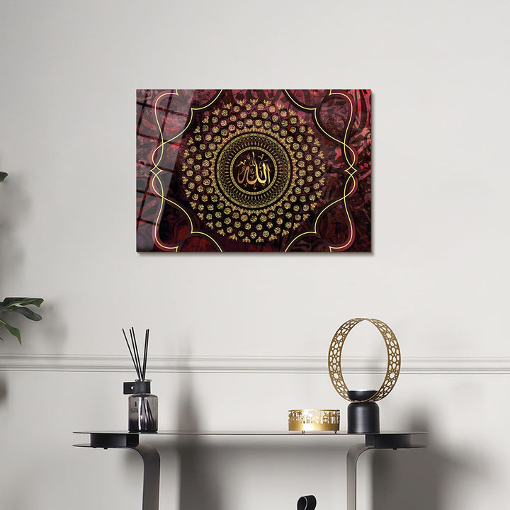 99 Names of Allah Glass Islamic Wall Art - WTC035
