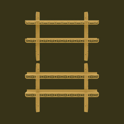 Kadem Adjustable Metal Islamic Wall Shelf - WAMH199