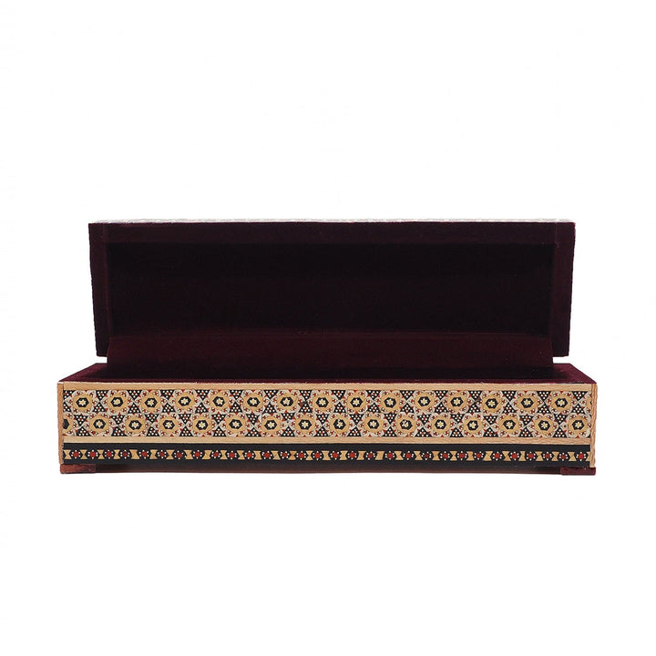 Traditional Motif | Handcrafted Hatem-Inlaid Wooden Box - WAAH393
