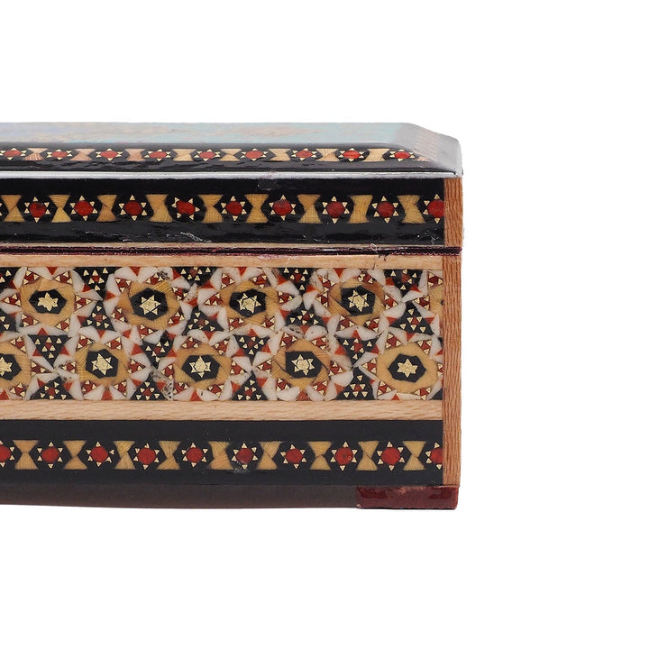 Traditional Motif | Handcrafted Hatem-Inlaid Wooden Box - WAAH400