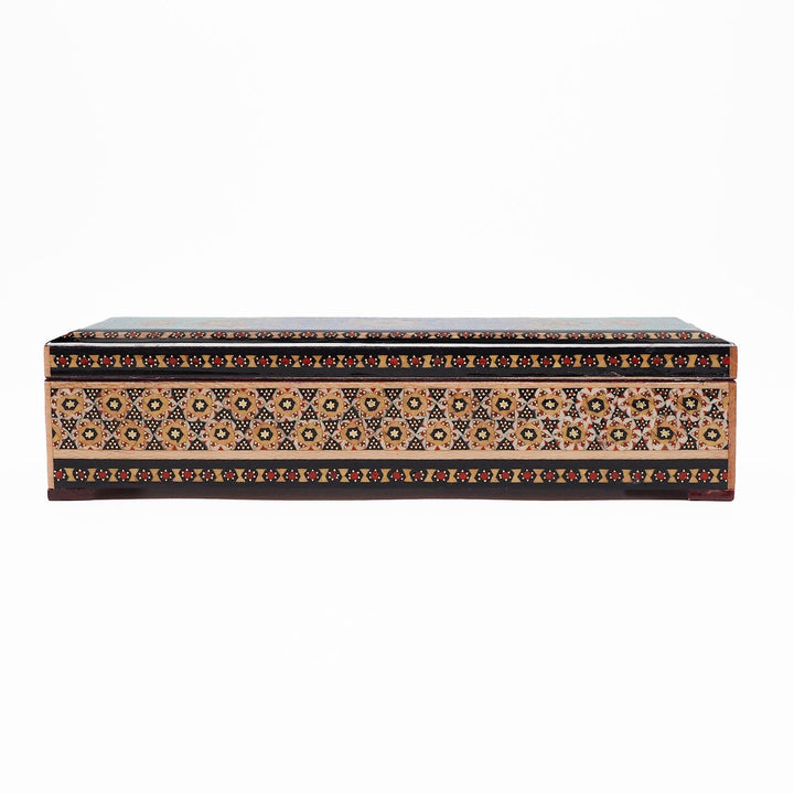 Traditional Motif | Handcrafted Hatem-Inlaid Wooden Box - WAAH402
