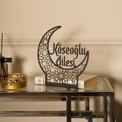 Personalized Crescent Moon Metal Tabletop Decor - WAMH154