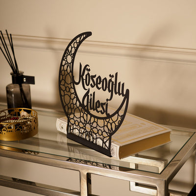 Personalized Crescent Moon Metal Tabletop Decor - WAMH154