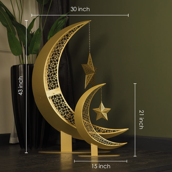 3D Metal Crescent Moon Islamic Decor - WAMH110