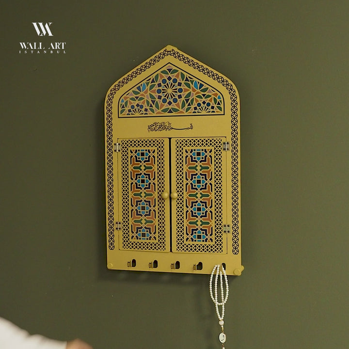 Metal Islamic Wall Display Cabinet (Mihrab Shaped) - WAMH210