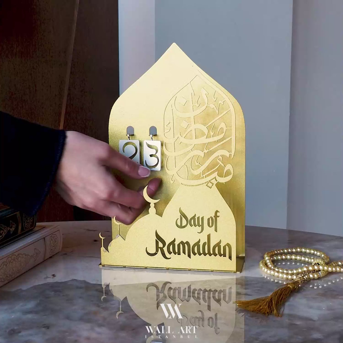 3D "Day of Ramadan" Metal Ramadan Calendar and Candleholder - WAMH185