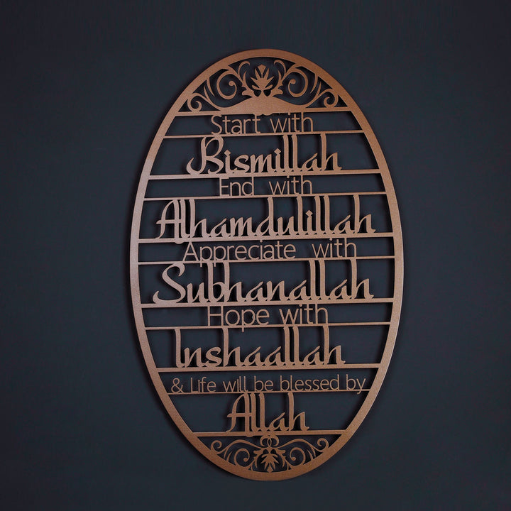 Start With Bismillah Metal Islamic Wall Sign - WAM135