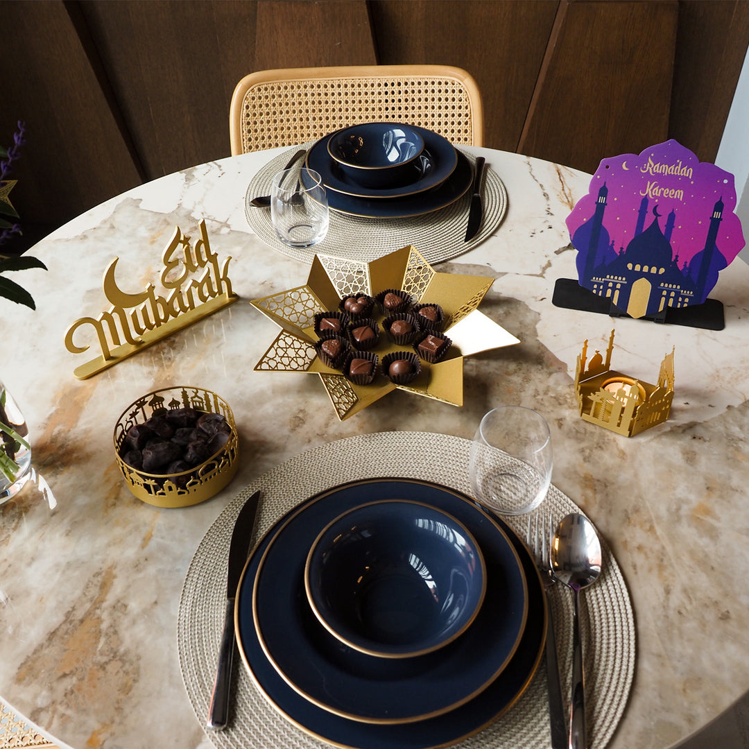 Metal Ramadan Mubarak, Ramadan Kareem &amp; Eid Mubarak Decor Set of 3 - WAMH121