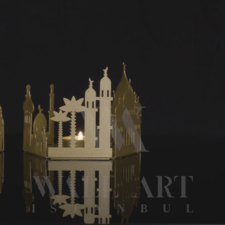 Metal Islamic Candle Holder Set of 2 - WAMH128