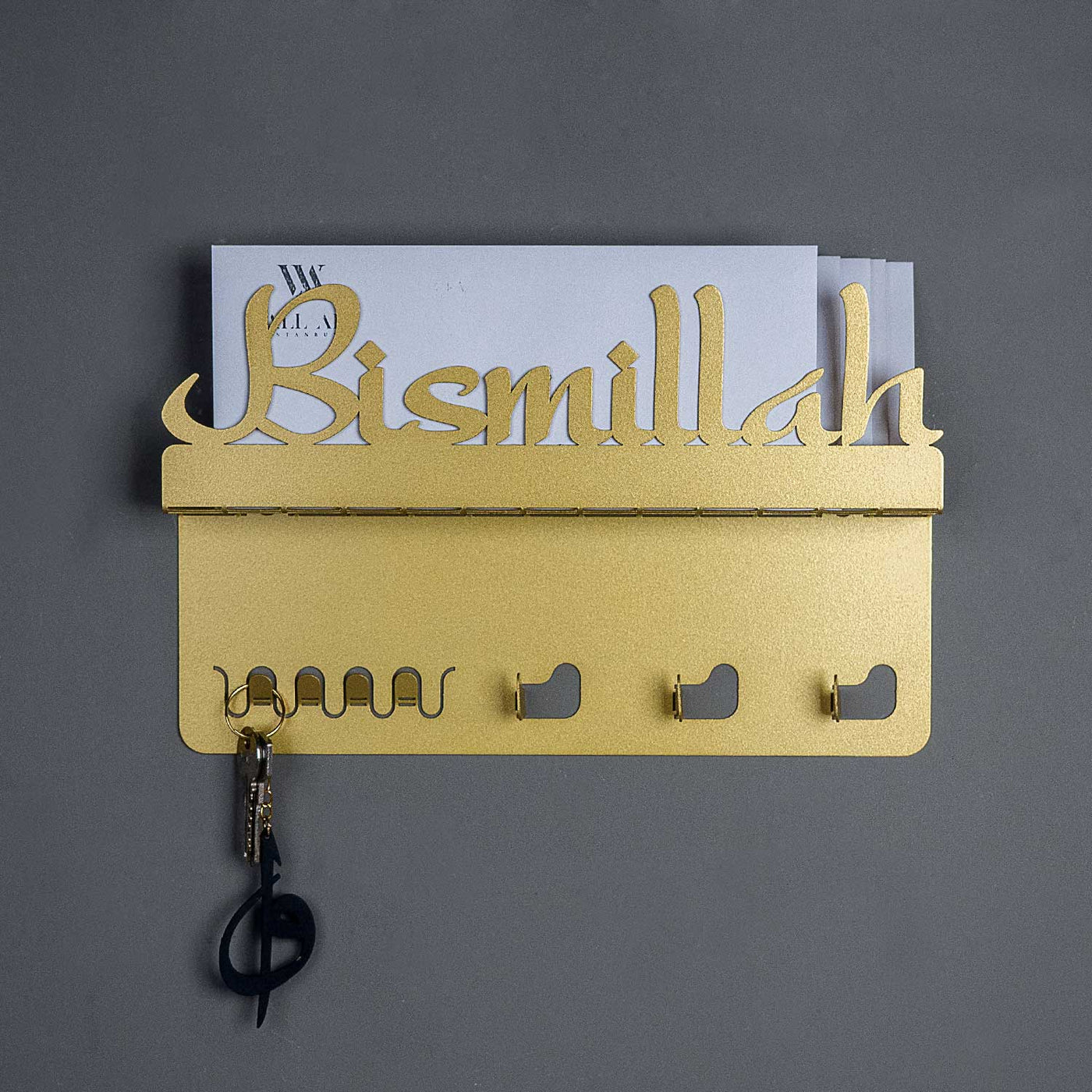 Bismillah Metal Wall Key Holder - WAMH026