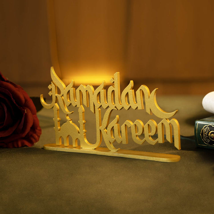 Metal Ramadan Mubarak, Ramadan Kareem &amp; Eid Mubarak Decor Set of 3 - WAMH121